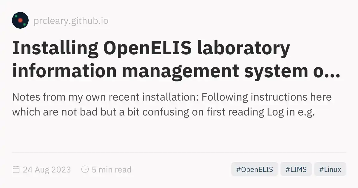Installing OpenELIS laboratory information management system on Ubuntu