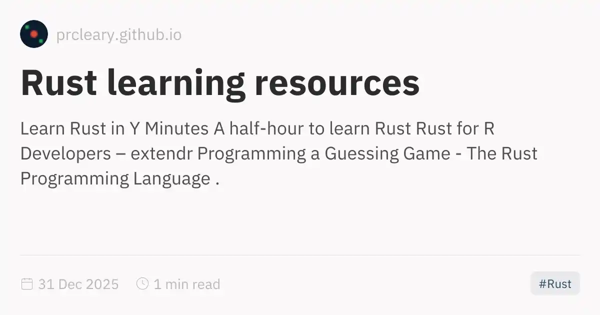Rust learning resources