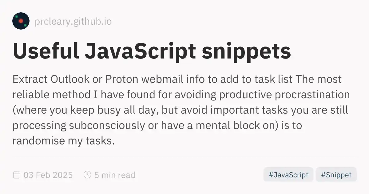 Useful JavaScript snippets