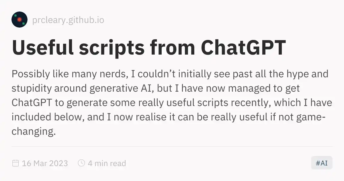 Useful scripts from ChatGPT